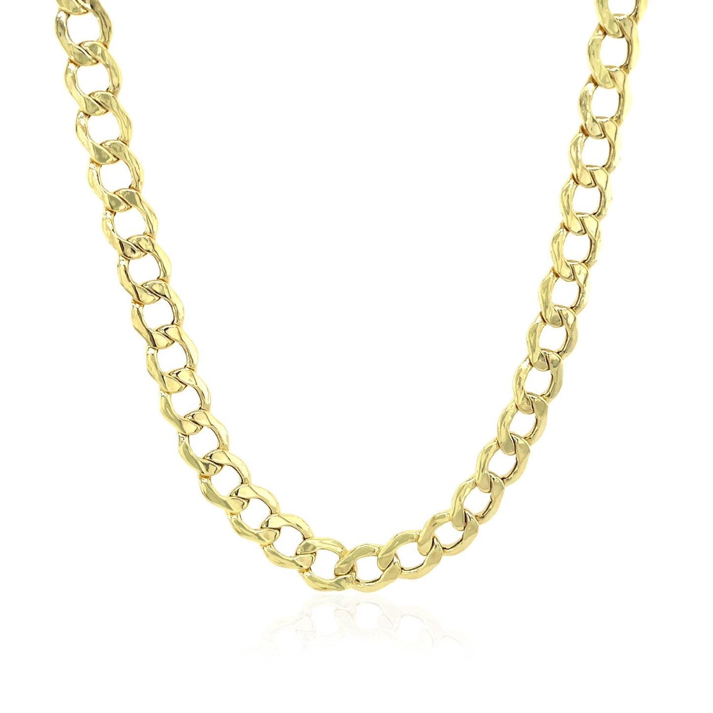 Cadena cubana de oro amarillo de 10k y 5.3 mm