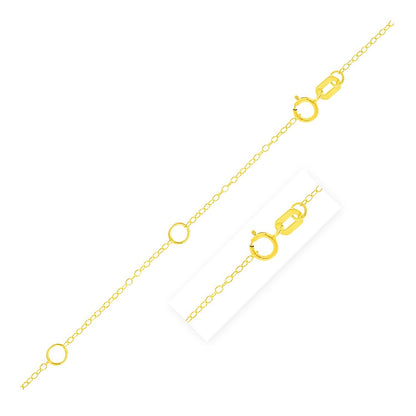 Cadena Piatto Doble Extensible de Oro Amarillo de 10k (1.30 mm)