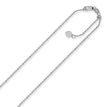 Cadena ajustable estilo Singapur de oro blanco de 14k (1.1 mm)