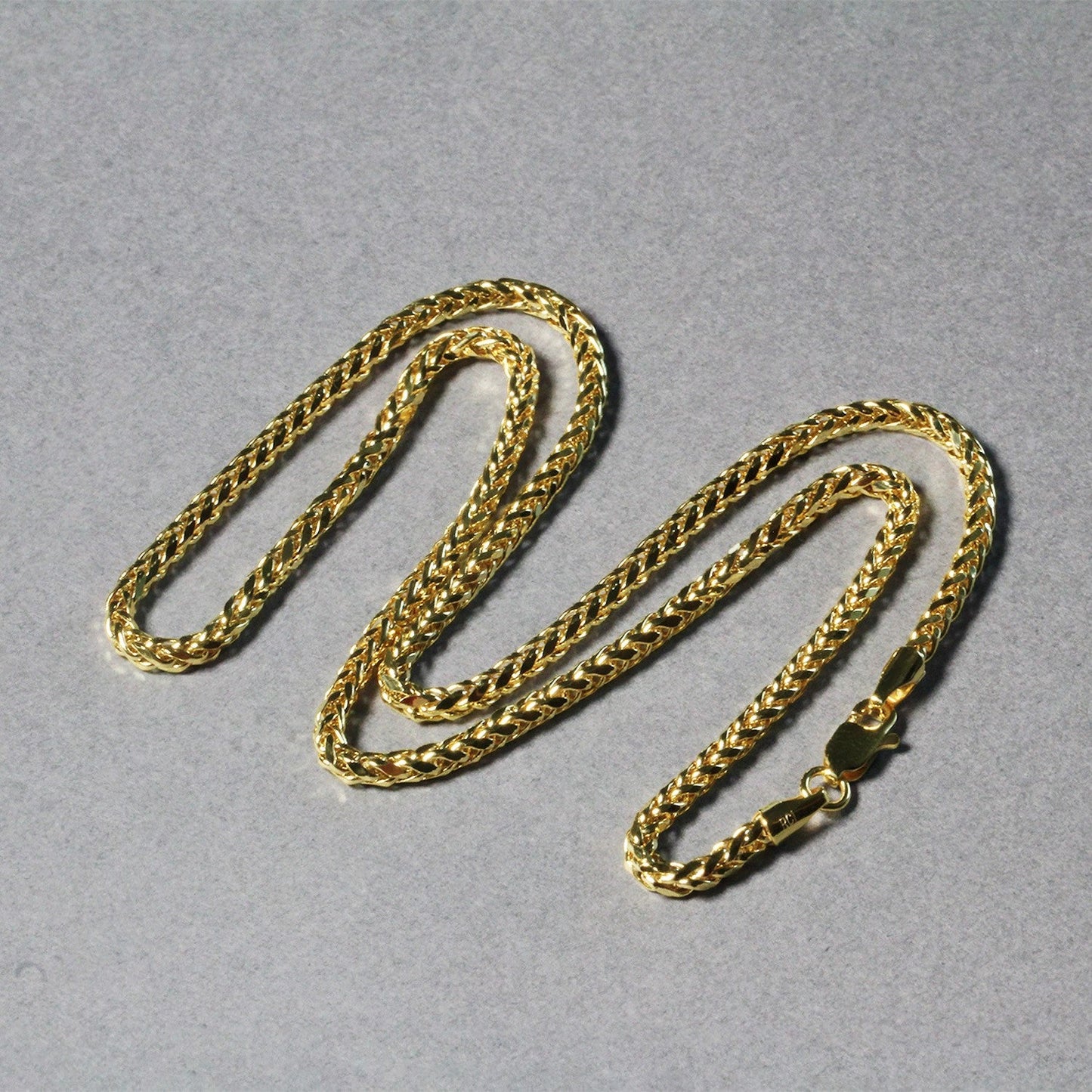 Cadena Franco redonda de oro amarillo de 14k de 2.7mm con corte de diamante ligero