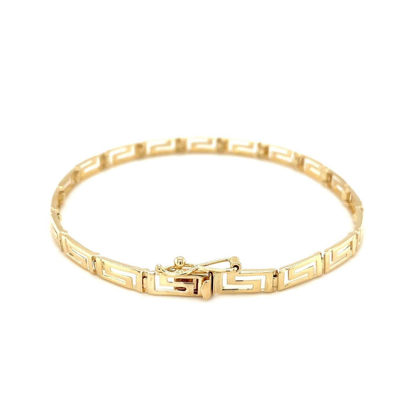 Pulsera de diseño griego en oro amarillo de 14k
