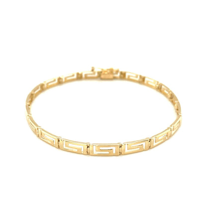 Pulsera de diseño griego en oro amarillo de 14k