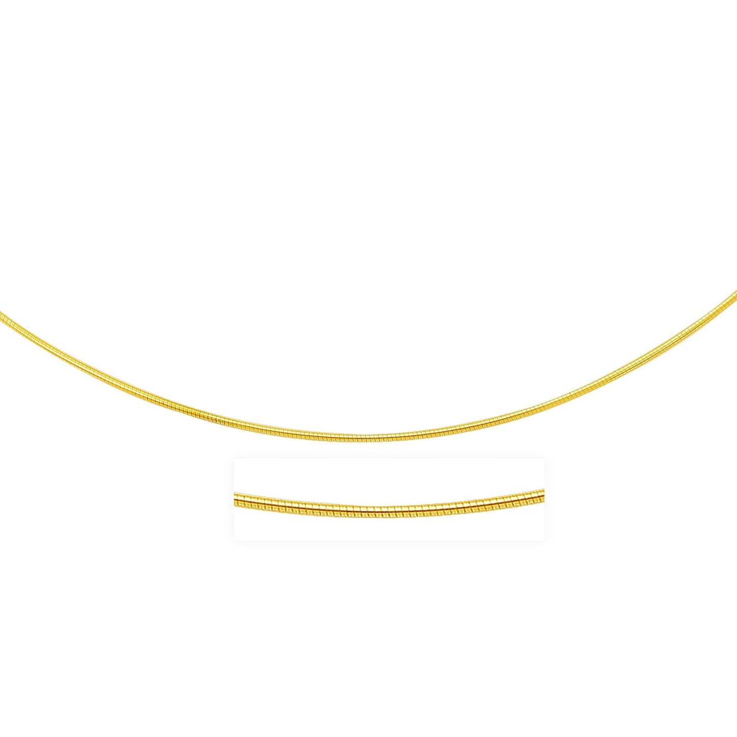 Collar Omega Redondo con Motivo Delgado de Oro Amarillo de 14k