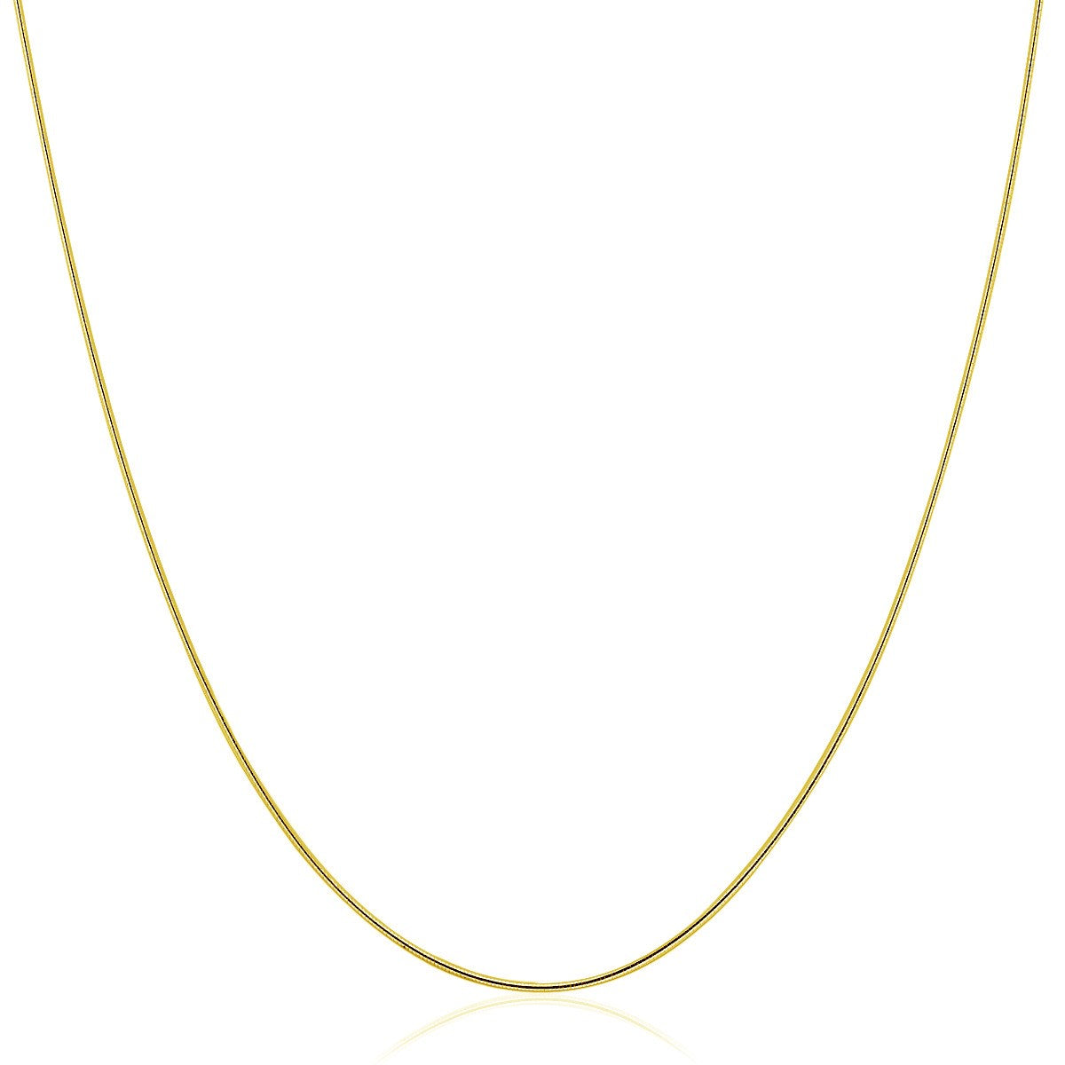 Collar Omega Redondo con Motivo Delgado de Oro Amarillo de 14k