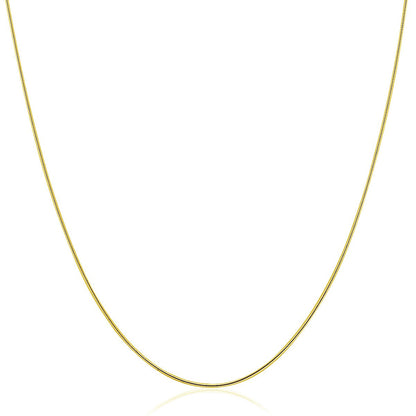 Collar Omega Redondo con Motivo Delgado de Oro Amarillo de 14k