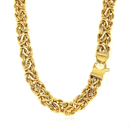Gargantilla de cadena de oro amarillo de 14k con motivo bizantino