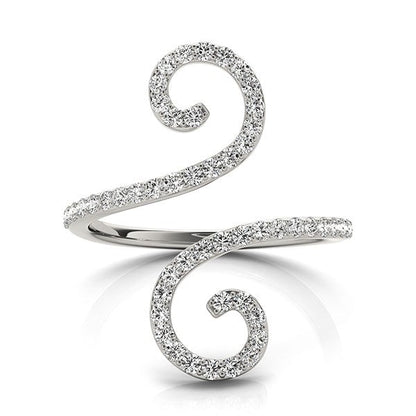 Anillo estilo calado abierto con diamantes en oro blanco de 14k (1/2 quilate de peso total)