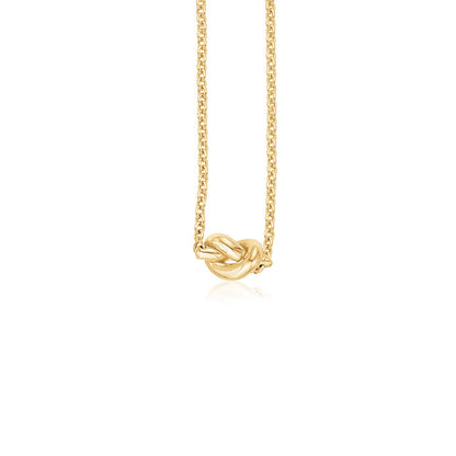 Cadena de oro amarillo de 14k con nudo pulido