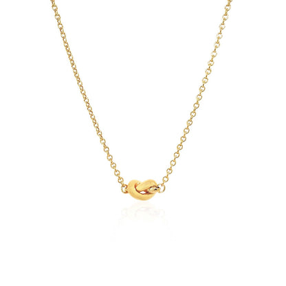 Cadena de oro amarillo de 14k con nudo pulido