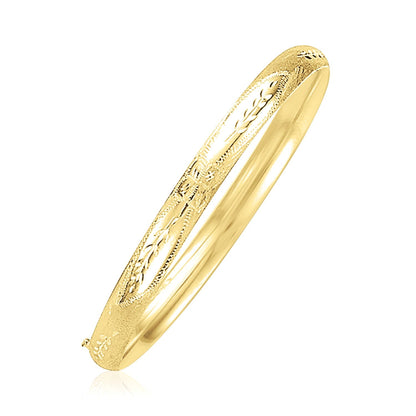 Brazalete de oro amarillo de 14 quilates con diseño florentino abovedado