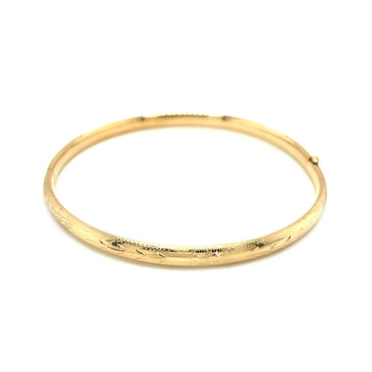 Brazalete de oro amarillo de 14 quilates con diseño florentino abovedado