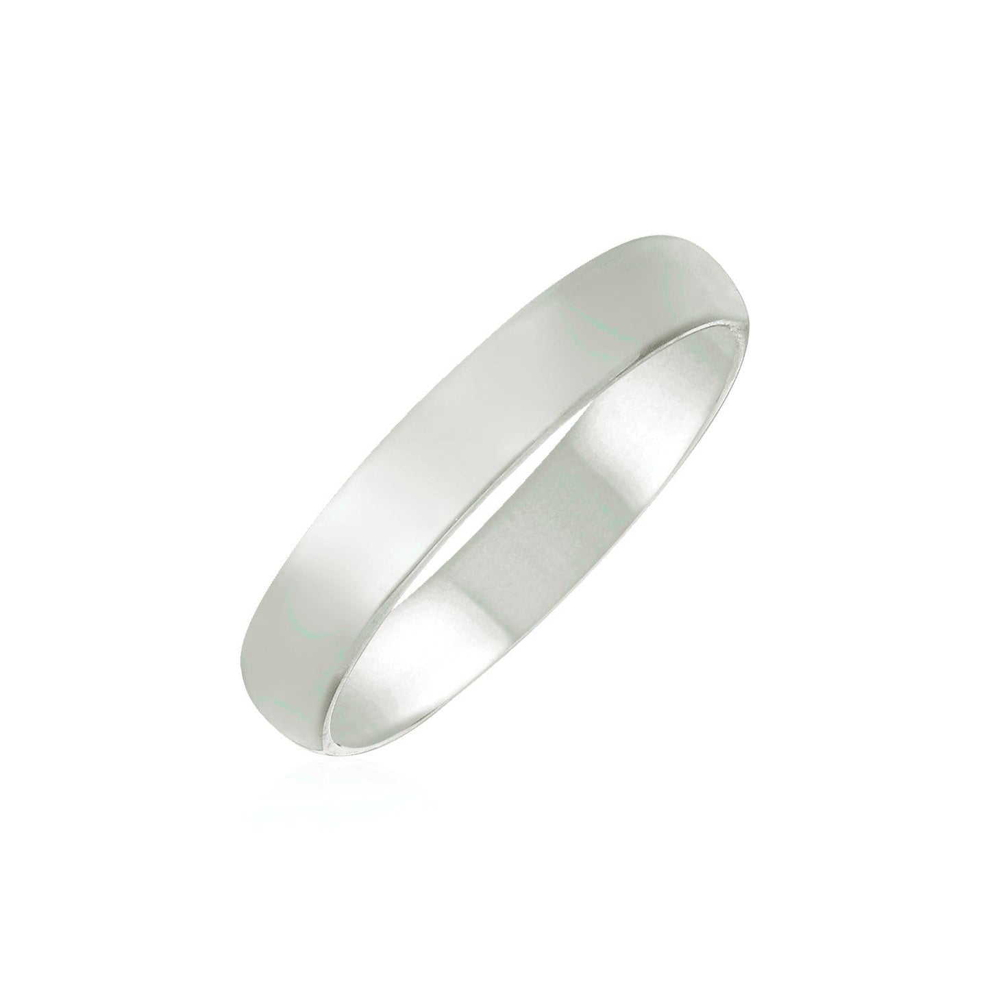 Alianza de boda de oro blanco de 14k de 4 mm, ajuste cómodo