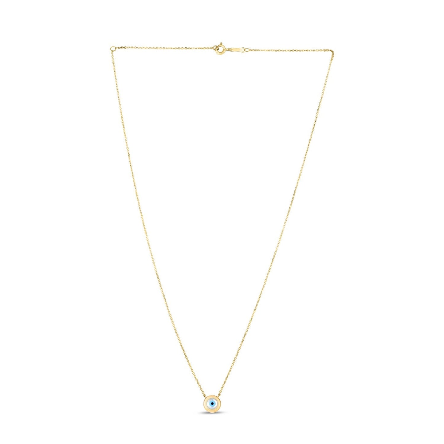 Gargantilla de ojo turco de nácar de oro amarillo de 14k