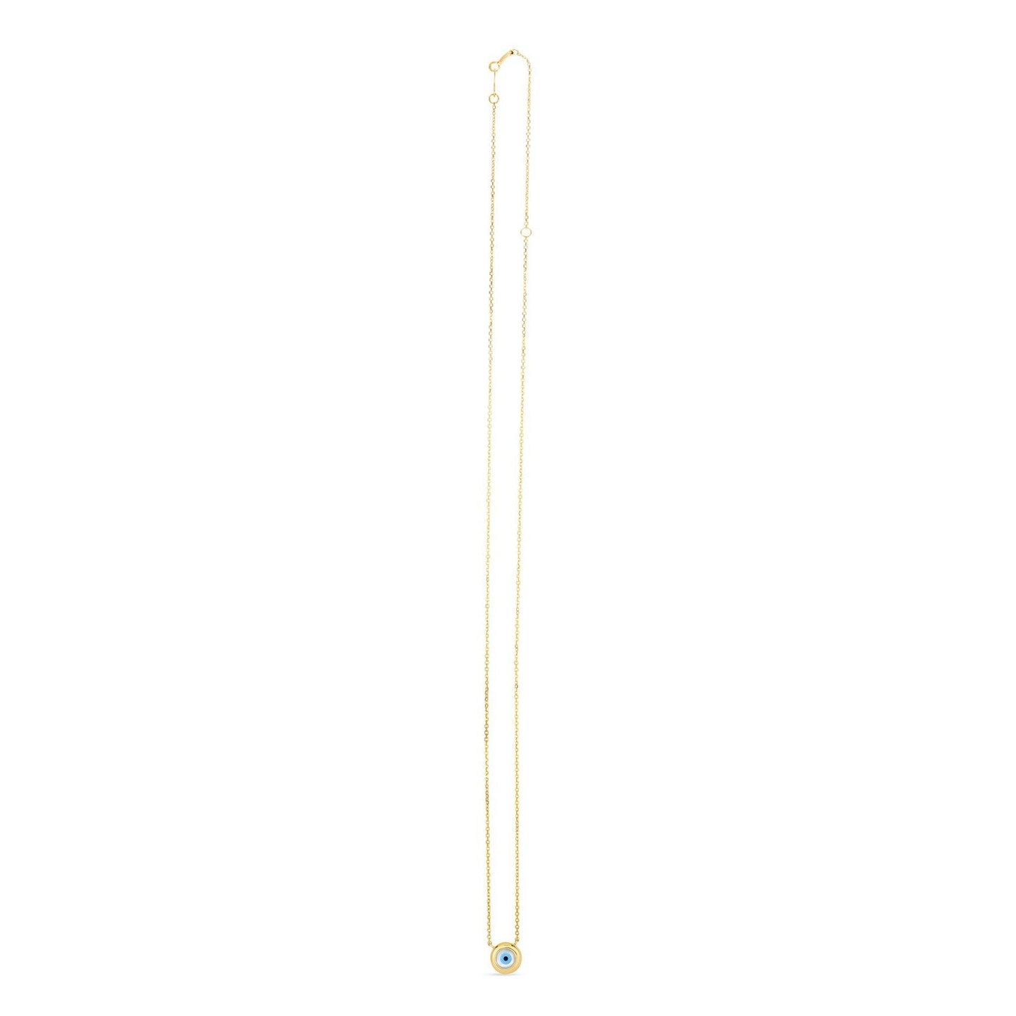 Gargantilla de ojo turco de nácar de oro amarillo de 14k