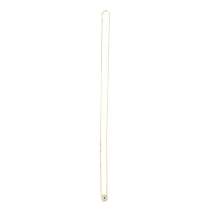 Gargantilla de ojo turco de nácar de oro amarillo de 14k
