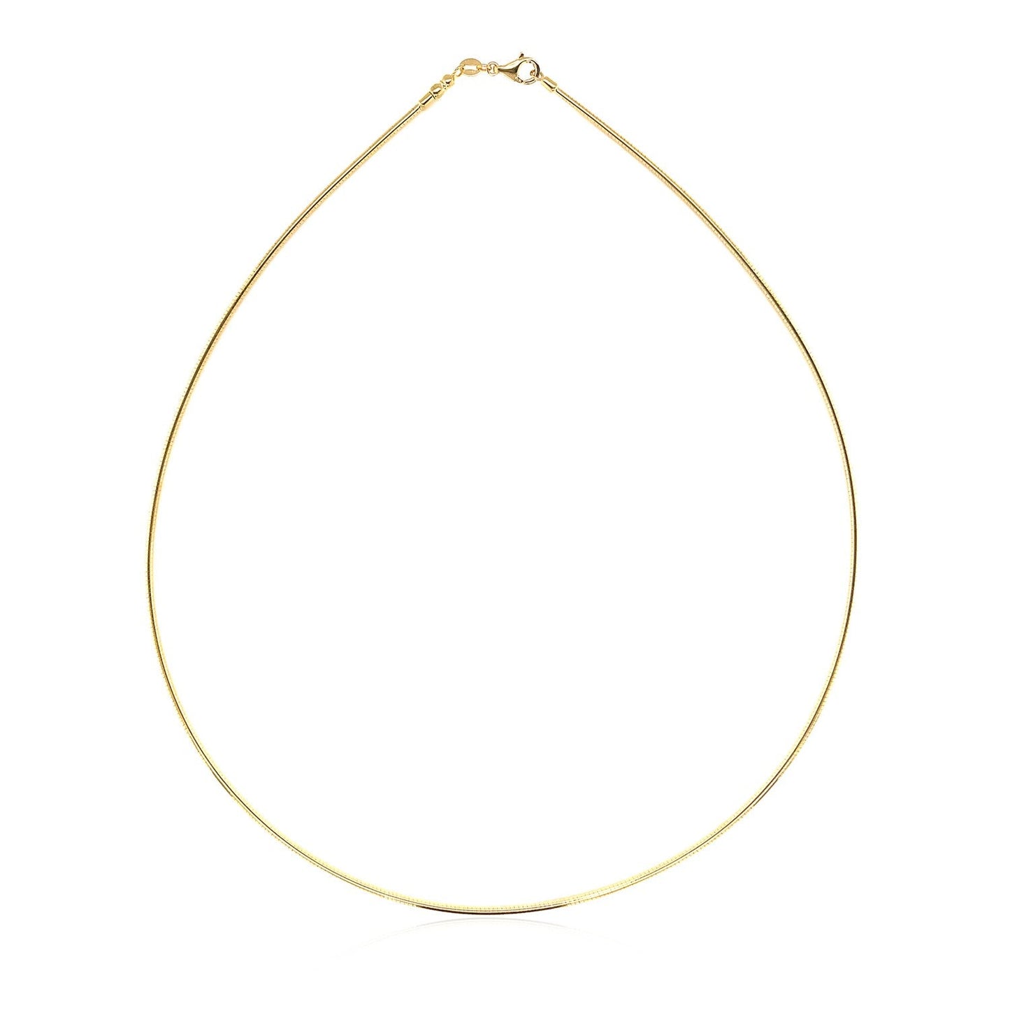 Collar de oro amarillo de 14k estilo cadena Omega redonda