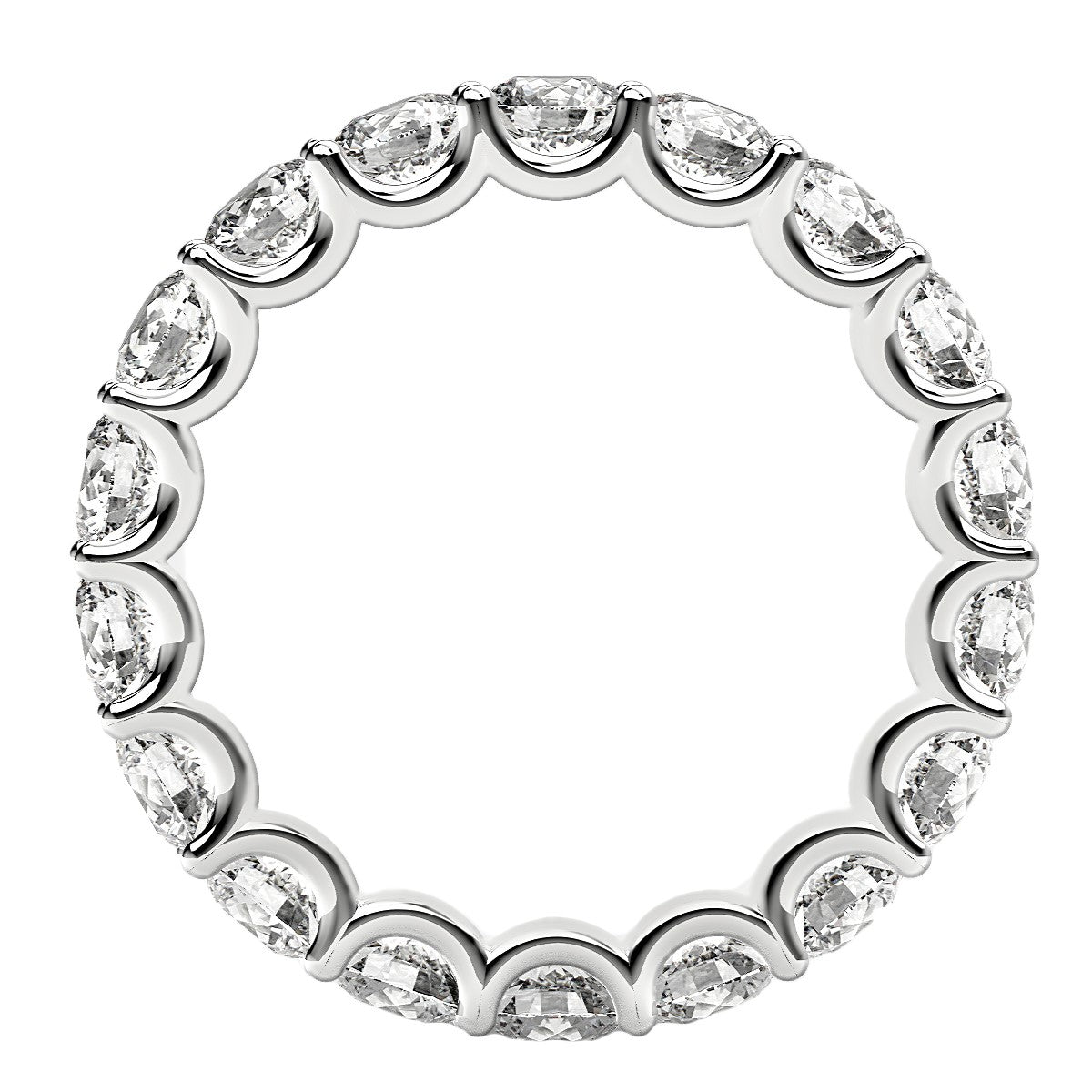 Anillo de eternidad de diamantes cultivados en laboratorio de talla redonda en oro blanco de 14k (2 ct. p.t. FG/VS2)