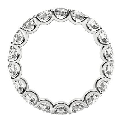 Anillo de eternidad de diamantes cultivados en laboratorio de talla redonda en oro blanco de 14k (2 ct. p.t. FG/VS2)