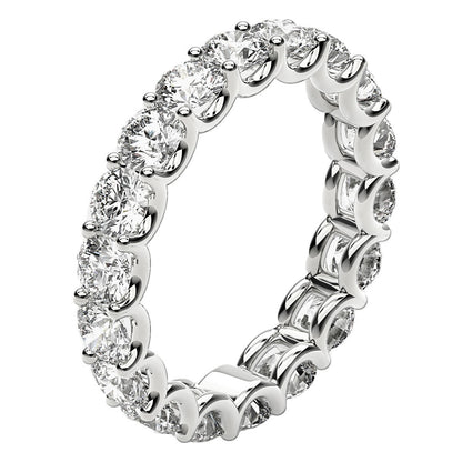 Anillo de eternidad de diamantes cultivados en laboratorio de talla redonda en oro blanco de 14k (2 ct. p.t. FG/VS2)