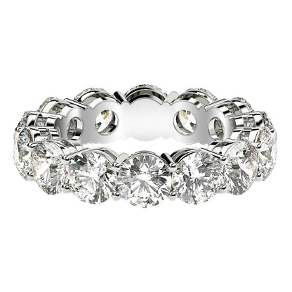 Anillo de eternidad de diamantes redondos cultivados en laboratorio de oro blanco de 14k (6 quilates peso total FG/VS2)