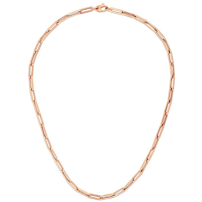 Cadena de eslabones ovalados gruesa de oro rosa de 14K (4.2 mm)