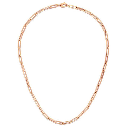 Cadena de eslabones ovalados gruesa de oro rosa de 14K (4.2 mm)