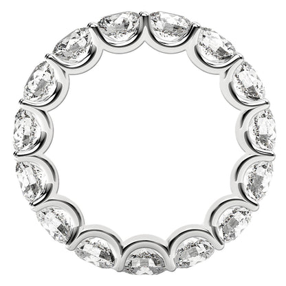 Anillo de eternidad de diamantes cultivados en laboratorio de talla redonda en oro blanco de 14k (5 quilates FG/VS2)