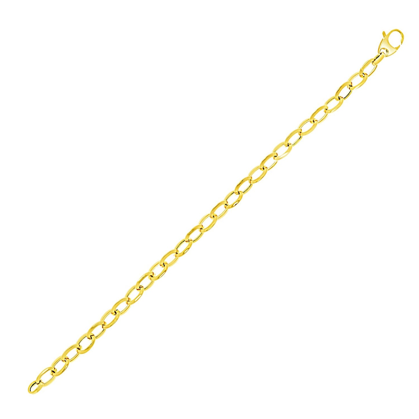 Pulsera de oro amarillo de 14k estilo cadena cable