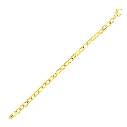 Pulsera de oro amarillo de 14k estilo cadena cable
