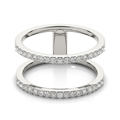 Anillo de doble banda de oro blanco de 14k con diamantes (1/3 de quilate en total)