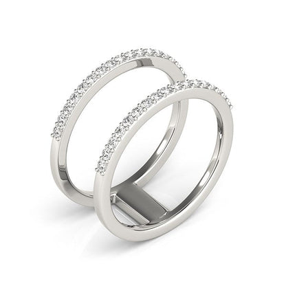 Anillo de doble banda de oro blanco de 14k con diamantes (1/3 de quilate en total)