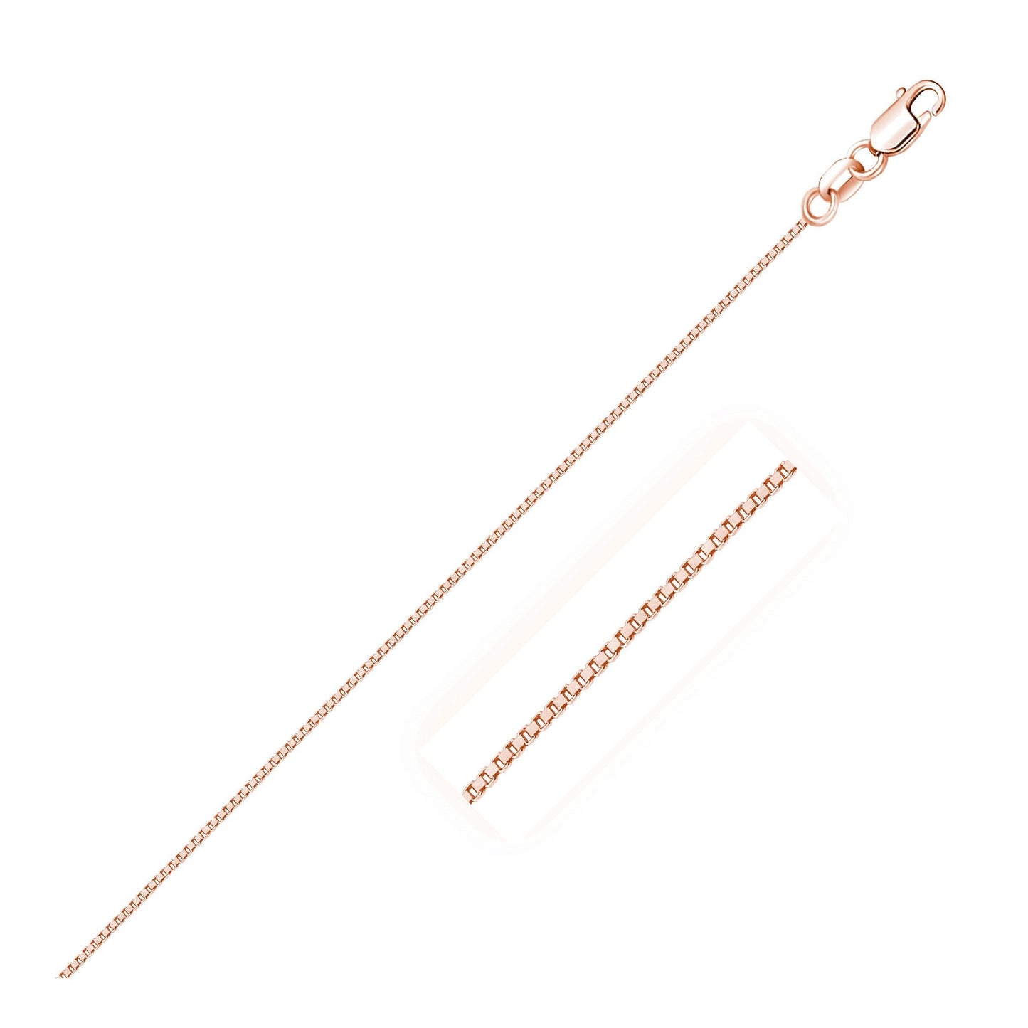 Cadena clásica de oro rosa de 18k (0,60 mm)