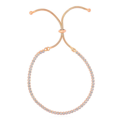 Pulsera ajustable estilo tenis con circonita cúbica en plata de ley