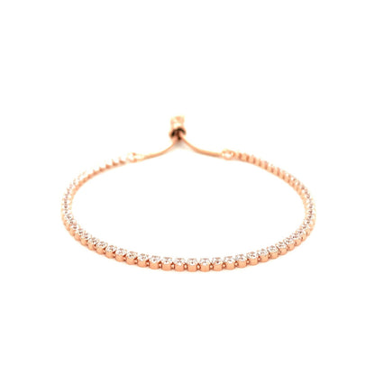 Pulsera ajustable estilo tenis con circonita cúbica en plata de ley