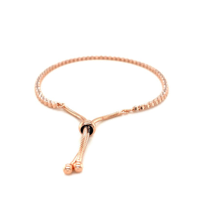 Pulsera ajustable estilo tenis con circonita cúbica en plata de ley