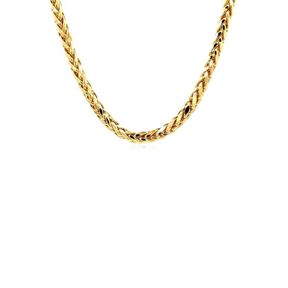 Cadena Franco redonda de oro amarillo de 14k con corte de diamante de 4.1mm