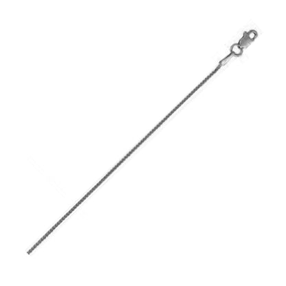Cadena de trigo redonda de oro blanco de 14k (0.60 mm)
