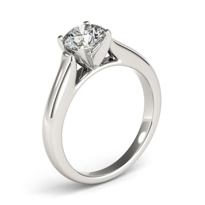 Anillo de compromiso con diamante solitario de oro blanco de 14k diseño catedral (1 quilate peso total)