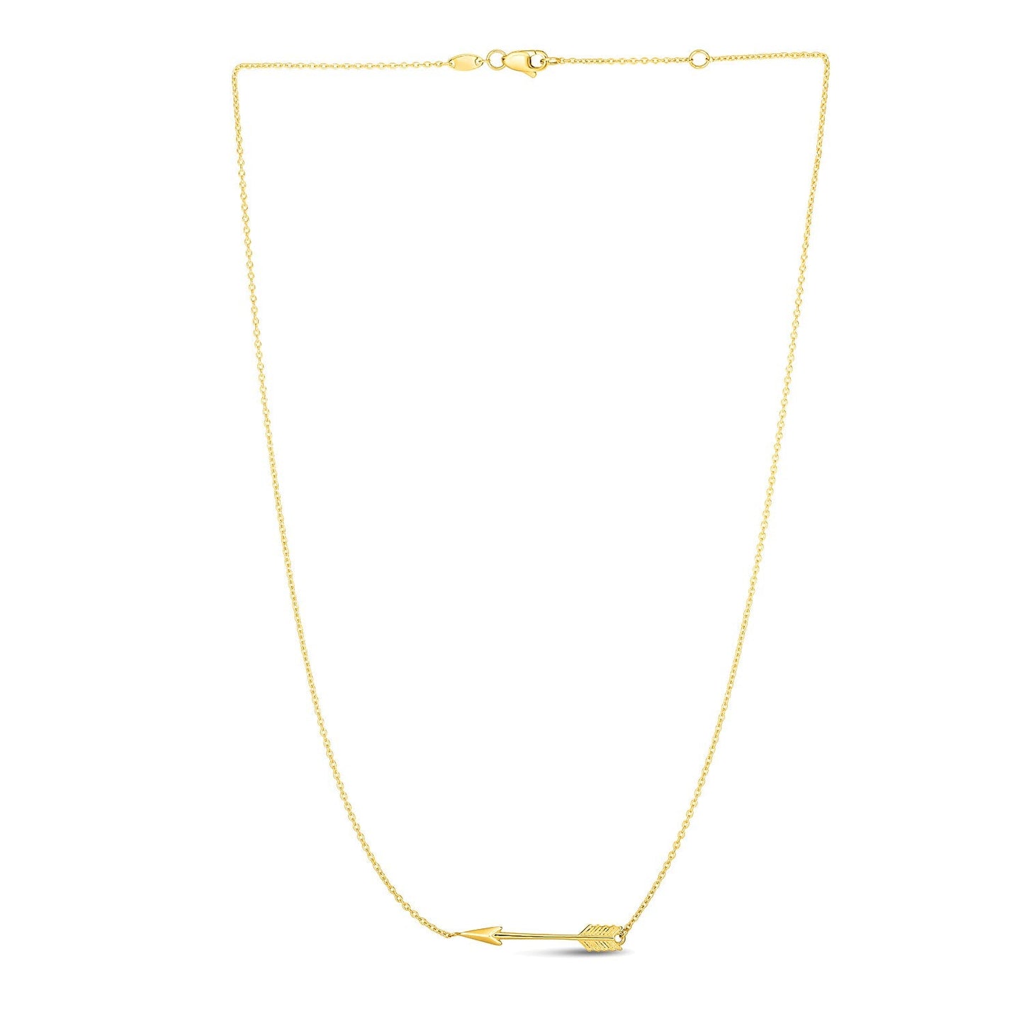 Cadena de Oro Amarillo de 14k con Colgante de Flecha Horizontal