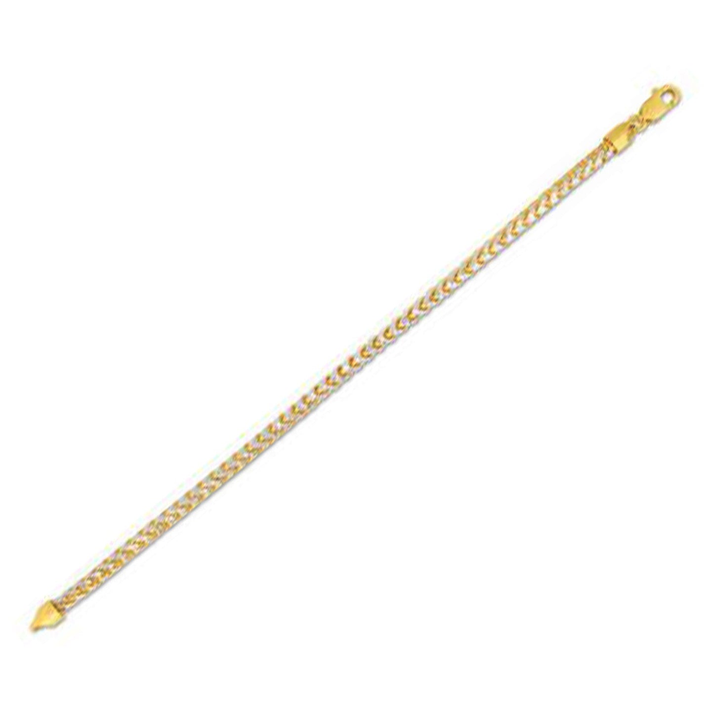 Cadena de oro amarillo de 14k con Pavé de Franco redonda (4.00 mm)