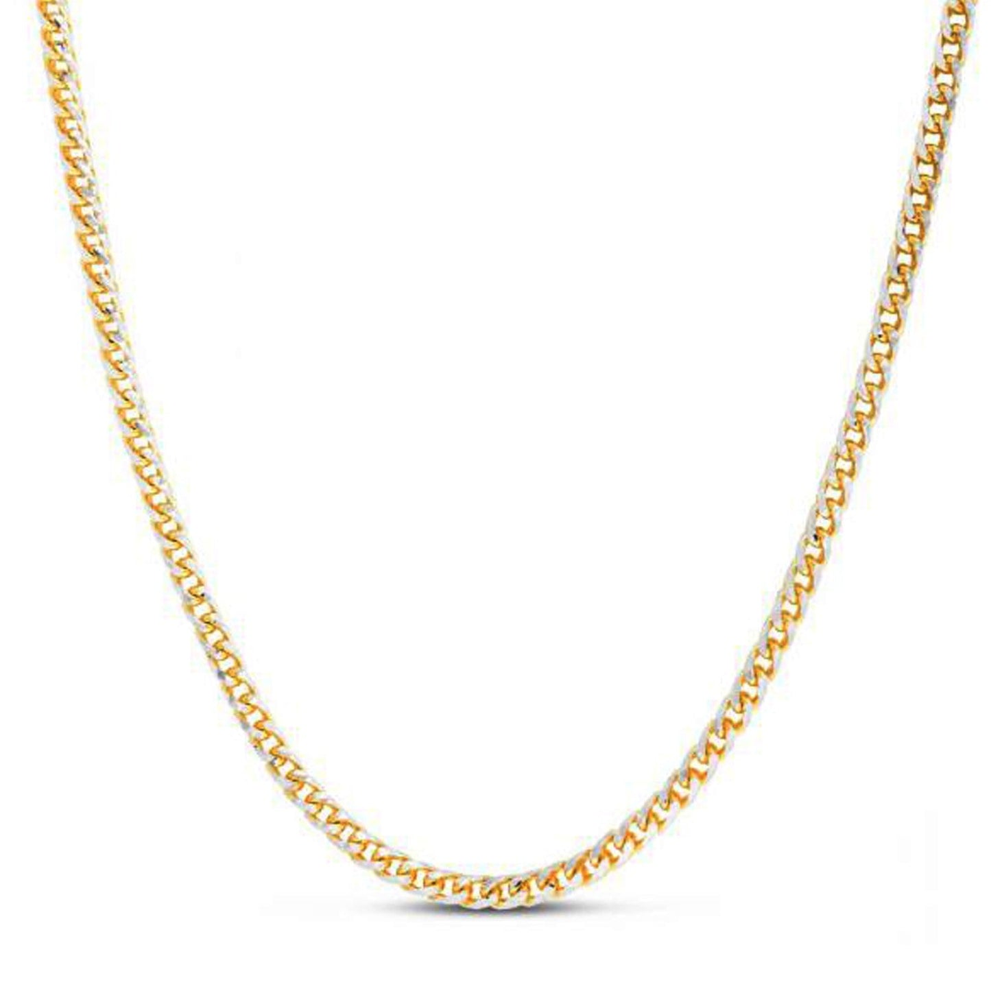 Cadena de oro amarillo de 14k con Pavé de Franco redonda (4.00 mm)
