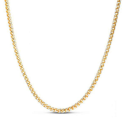 Cadena de oro amarillo de 14k con Pavé de Franco redonda (4.00 mm)