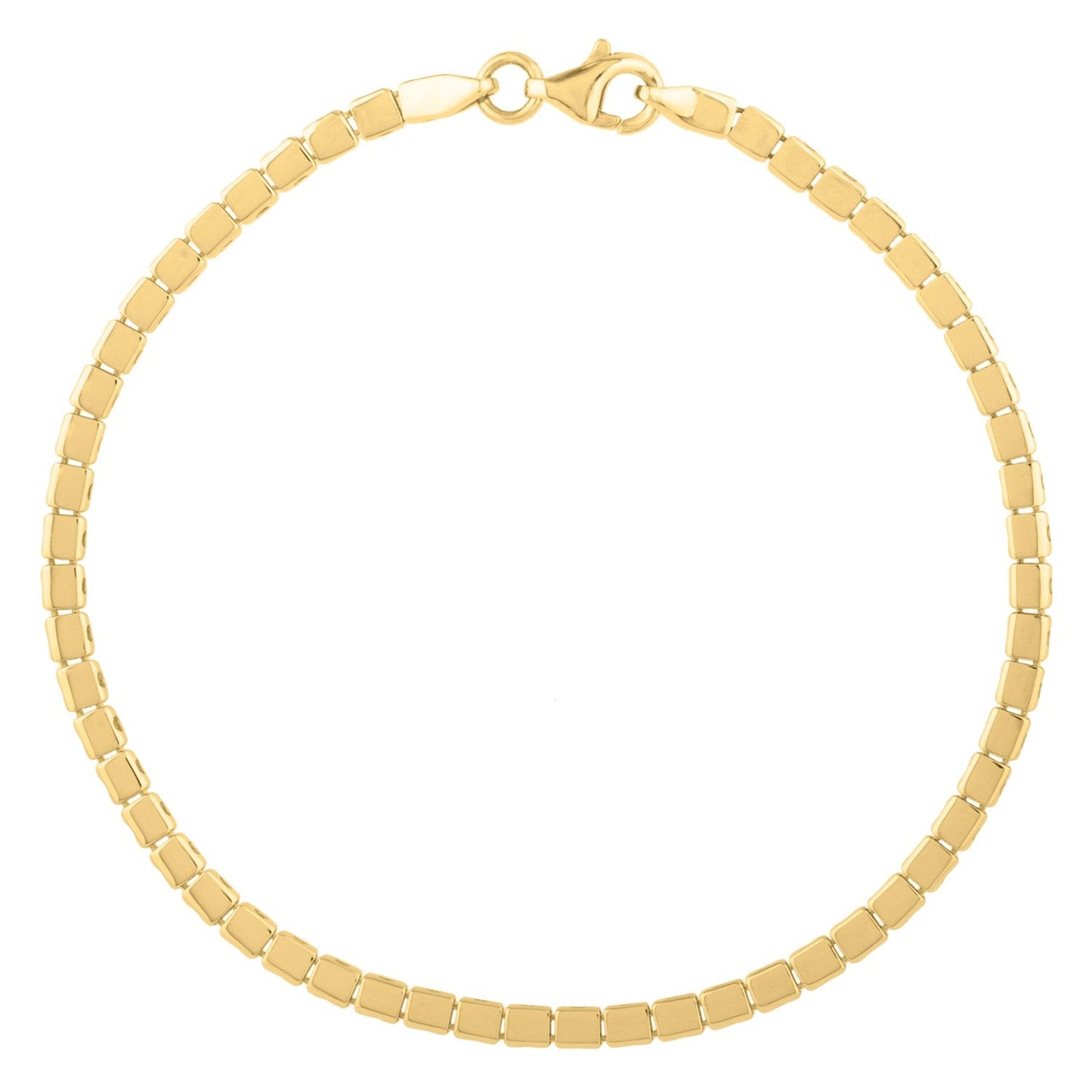Pulsera de oro amarillo de 14k con minicubos de 7 pulgadas (2.60 mm)