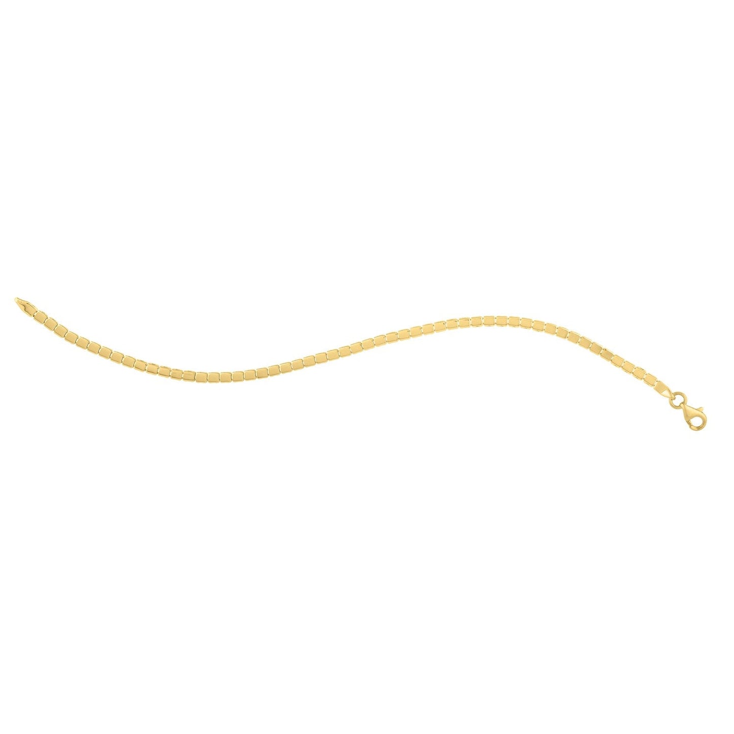 Pulsera de oro amarillo de 14k con minicubos de 7 pulgadas (2.60 mm)