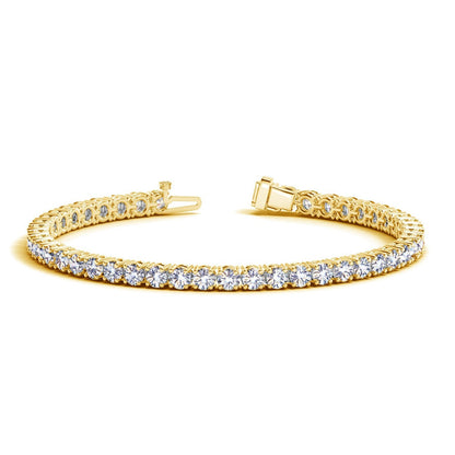 Pulsera de tenis con diamantes redondos cultivados en laboratorio en oro amarillo de 14k (8 quilates de peso total F/G VS2/SI1)
