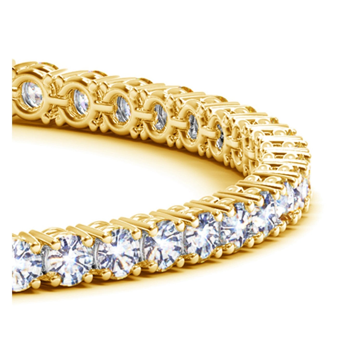 Pulsera de tenis con diamantes redondos cultivados en laboratorio en oro amarillo de 14k (8 quilates de peso total F/G VS2/SI1)