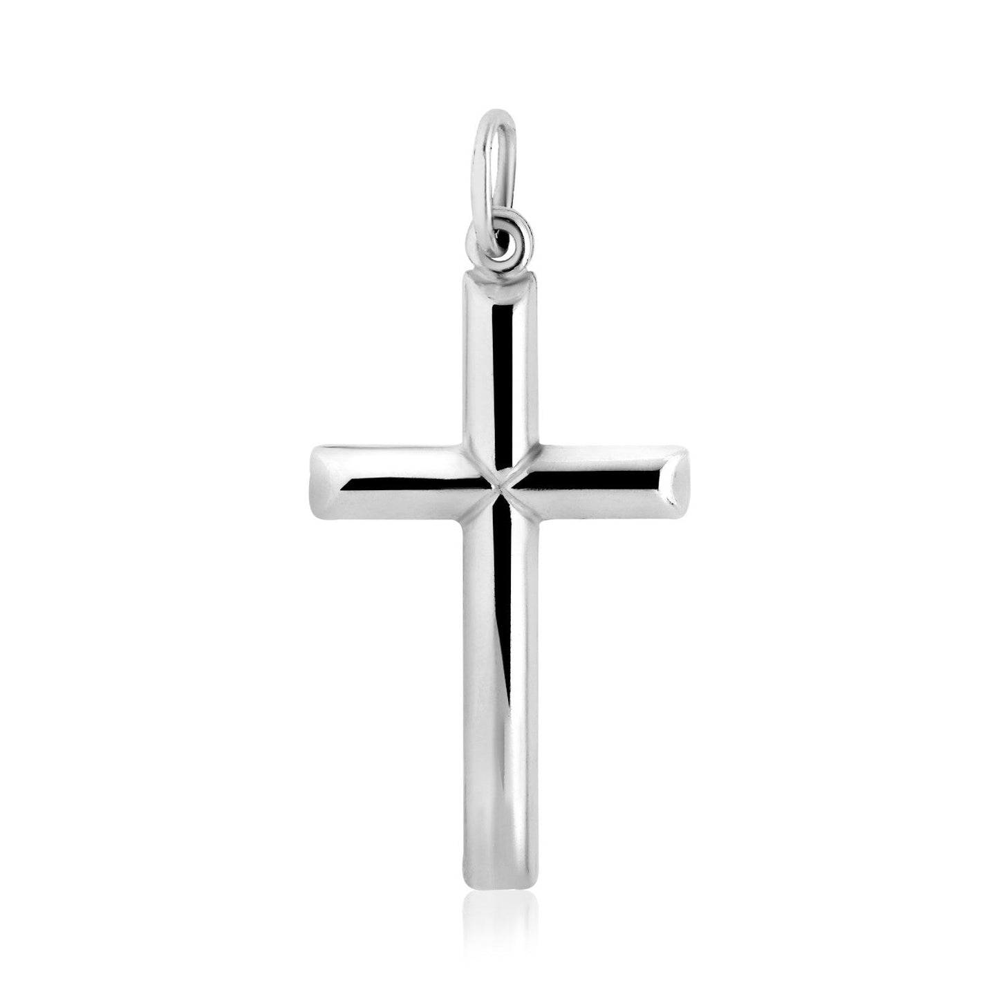 Colgante de cruz de barra pulida de plata esterlina