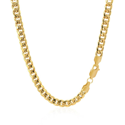 Cadena semirrígida cubana Miami de oro amarillo de 10k (4.50 mm)