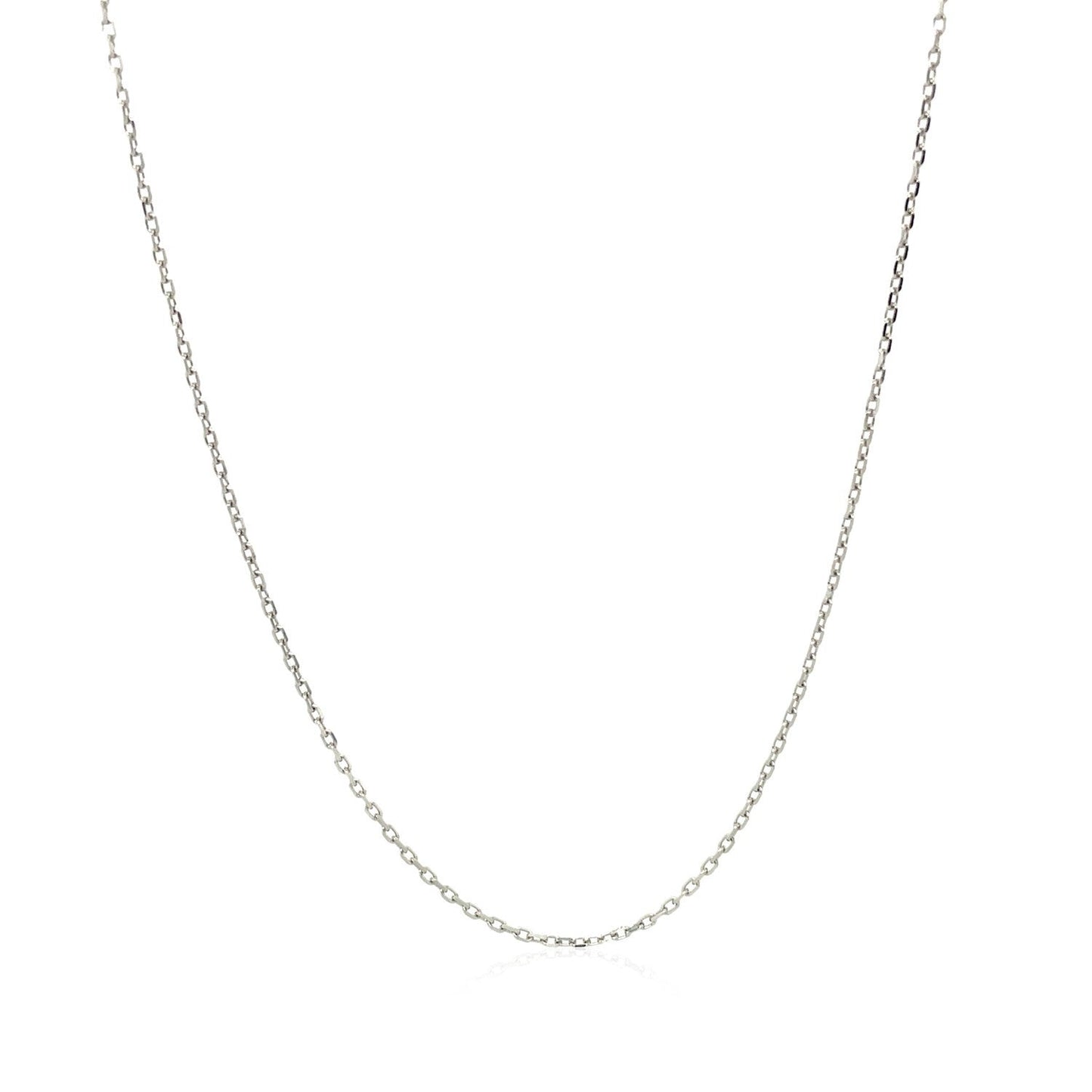 Cadena de eslabones de cable de oro blanco de 10k con corte de diamante (0.87 mm)