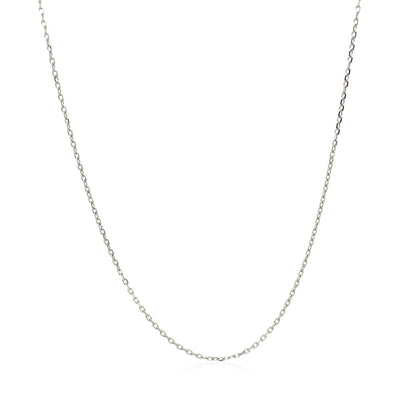 Cadena de eslabones de cable de oro blanco de 10k con corte de diamante (0.87 mm)